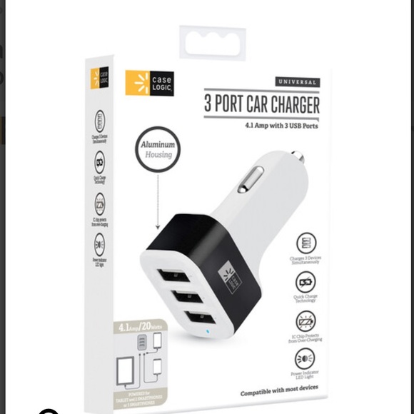 Case Logic 3 Port USB 4.1 Amp Universal Aluminum Housed Car Charger NWT - Picture 3 of 5